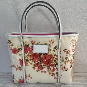 Dolce & Gabbana Patent Leather Floral Vernice St Fiori + Vern Tote NWT